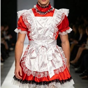 red dress with white fluff In love with the details of this Satin, Red Dress! . . . . #love #shopping #happy #fun #chrismas #holiday #festival #style
