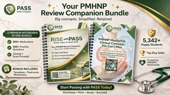 PMHNP Review Companion Bundle, PMHNP Study Guide, Psychiatric Mental Health Nurse Practitioner Exam Prep