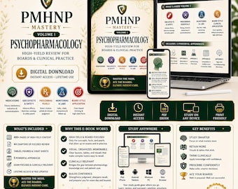 PMHNP Psychopharapakologie Beherrschung eBook | High Yield Board Test (Digitaler Download)