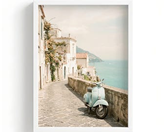 Vintage Italian Coast Poster, Mediterranean Print Wall Decor, Retro Summer Travel Art, Digital Aesthetic Coastal Gallery Wall Set MCIT0019
