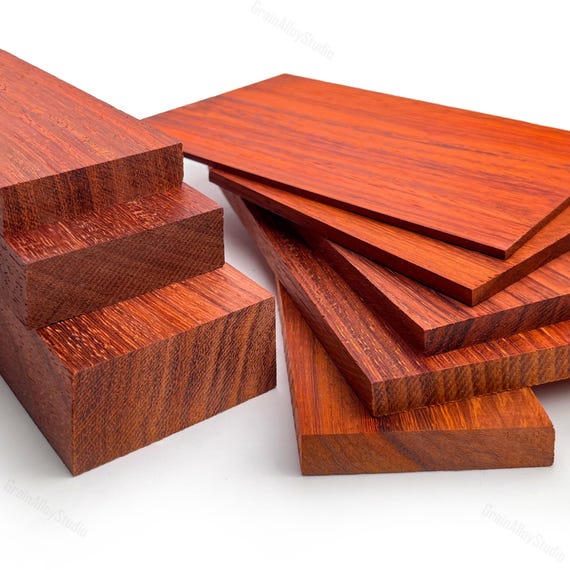 Red Pear Wood，Custom Cut Wood，Sustainable Wood，Wood Plank，Red Hardwood Board，African Padauk，Home Decor，Solid Wood，Red Colored Wood，Redheart.