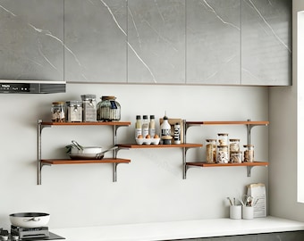 keukenkruidenrek, wandplank, opberger thuis, modulaire planken, gelaagde wandplank, metalen opbergplank, keukengerei opbergen, woondecoratie.