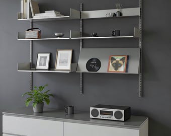Wandplank, modern metalen opbergrek, modulaire planken, wandijdelheidsbureau, decordisplayplank, tijdschriftenrek, zwevende plank, thuisopslag