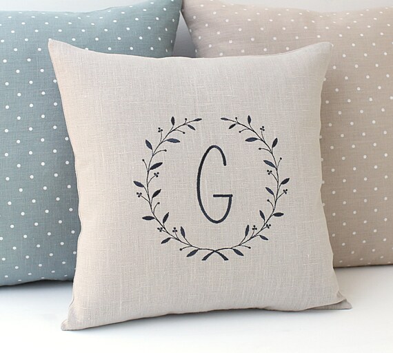 etsy monogram pillow