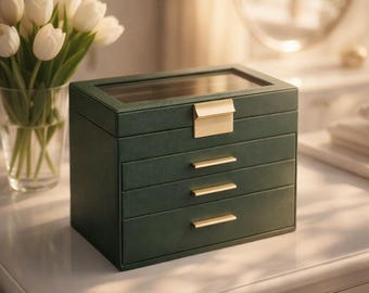 4-Layer Jewelry Storage with 3 Drawers Jewelry Box Organizer