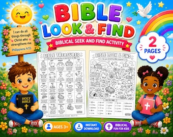 Bible Seek and Find Printable | Christian I Spy Game for Kids (Digital Download)