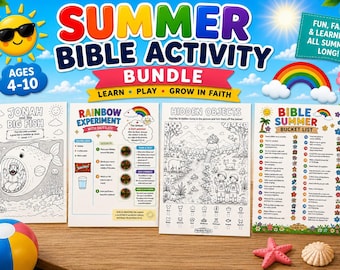 Summer Kids Activities I Bible Printables I Summer Fun Games I Colouring Pages I Word Search and much more