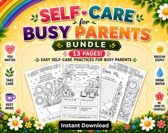 Mindful Self-Care Bundle for Parents I Stress Relief I Parent Health and Well-being