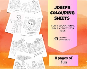 Desenhos para colorir da vida de José, o Sonhador | História bíblica de José | Folha de atividades para colorir | Página de atividades para a Escola Dominical.