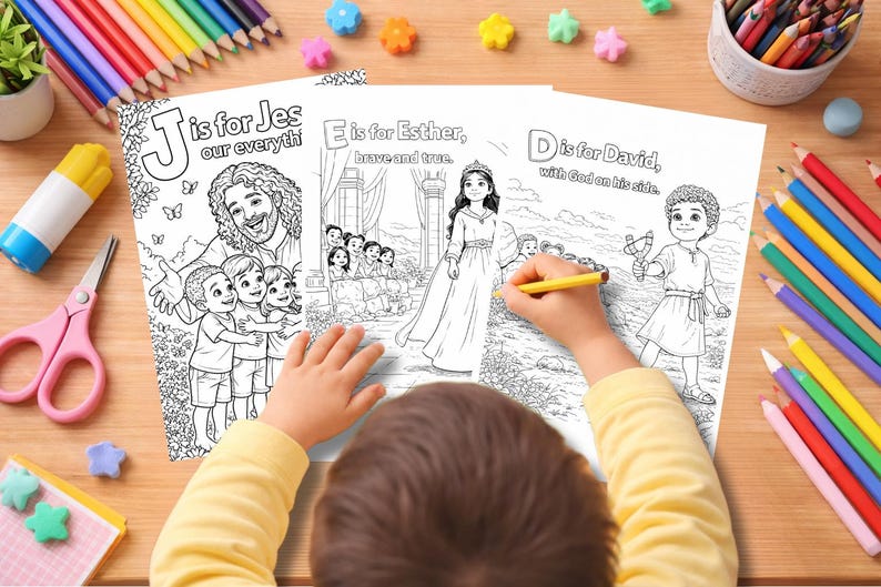 Bible ABC Coloring Pages for Kids | Christian Alphabet Printable ...