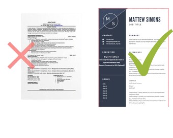 Modelo de currículo ATS | CV em PDF editável | Currículo em Canva e Word | Download instantâneo | Candidatura a emprego
