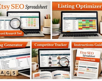 Planilha de SEO para Etsy | Pesquisa de palavras-chave, otimização de anúncios (PDF, Planilha Google)