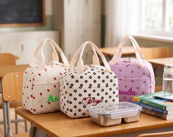Personalized Lunch Bag for Kids, Custom Name Lunch Box, Corduroy School Lunch Bag, Back to School Gift