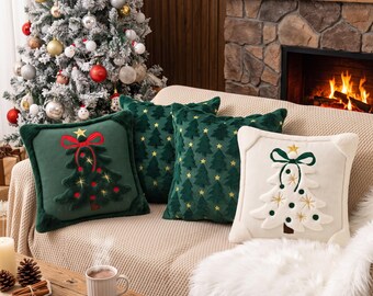 Christmas Pillow Cover, Holiday Throw Pillow Case, Christmas Home Decor, Cozy Winter Pillowcase, Christmas Gift, Farmhouse Holiday Decor
