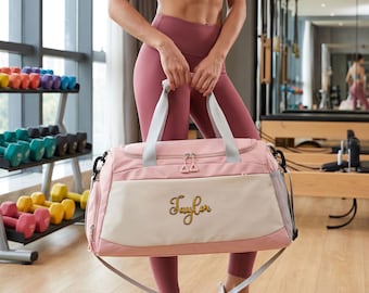 Personalized Gym Duffle Bag, Custom Embroidered Name Sports Bag, Workout Travel Bag, Athletic Gift, Fitness Bag for Him Her