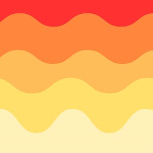 May include: Abstract digital art with a gradient of warm colors. The top section is red, transitioning through orange and yellow tones, with wavy horizontal bands. The bottom is a light yellow.