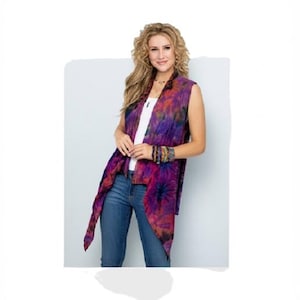 Everyday People ~ PLUS SIZE Tie Dye Asymmetrical Hem Hippie Boho Vest