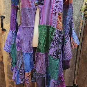 STEVIE NICKS Style Patchwork Duster Boho Handmade Funky - Etsy