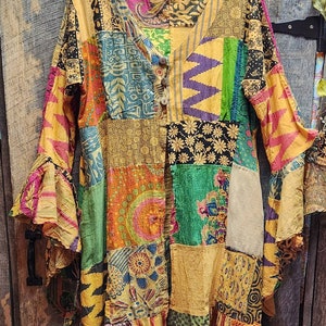 STEVIE NICKS Style Patchwork Duster Boho Handmade Funky - Etsy