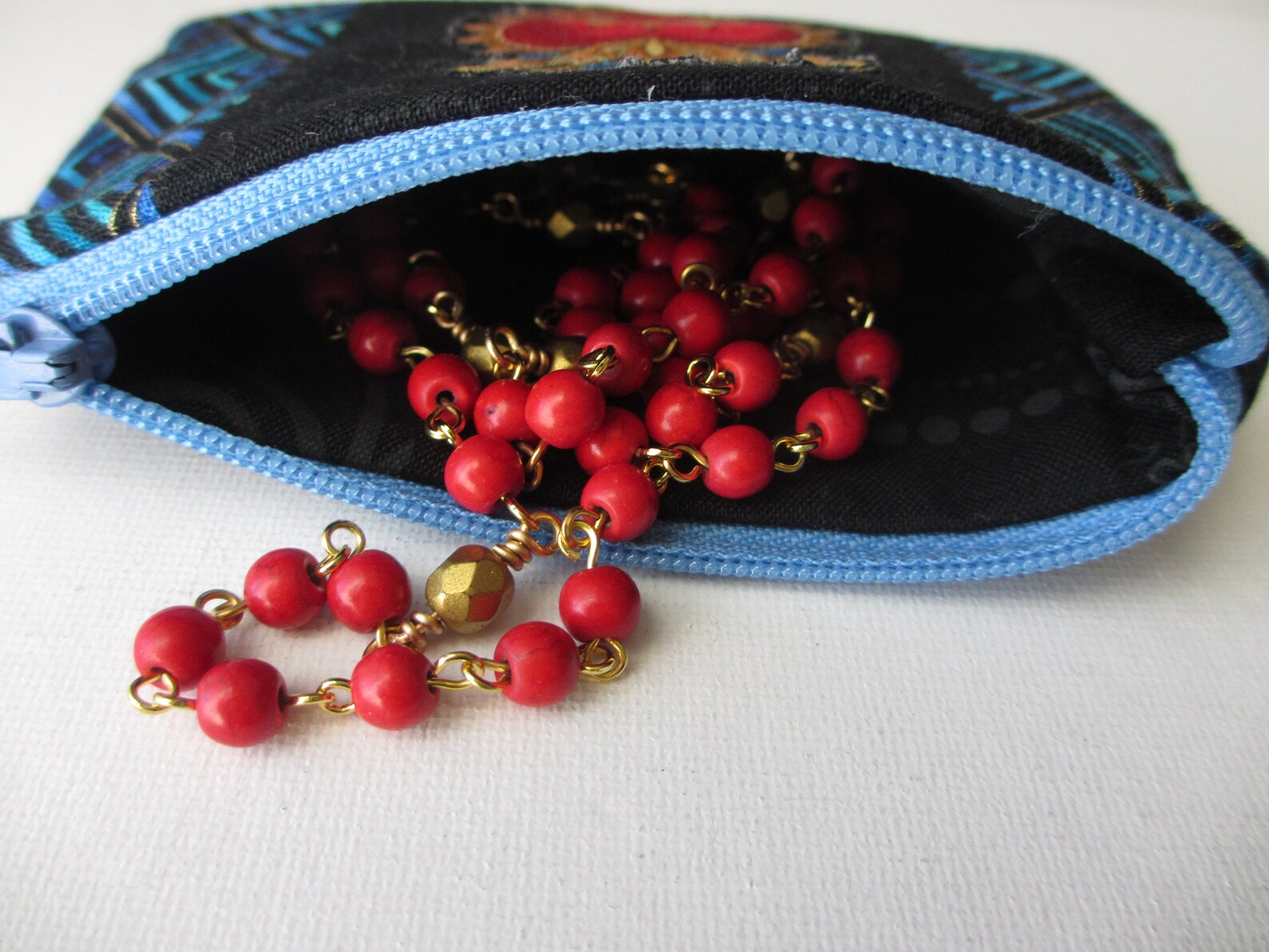 Handmade Rosary Zip Pouch Sacred Heart Etsy