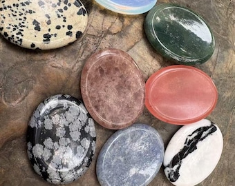 Pedra artesanal para alívio do estresse, meditação, ansiedade, atenção plena, energia positiva, cristal de cura para presente – MIRENZAER