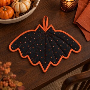 Bat Pot Holder Sewing Pattern PDF | Halloween Pot Holder Pattern | Quilted Kitchen Sewing Guide | Printable Digital Download