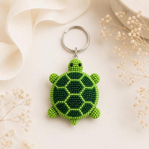 3D Beaded Turtle Keychain Pattern (PDF) Round One Shape Seed Bead Tutorial image 10