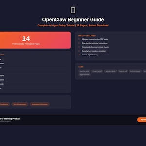 OpenClaw Beginner Guide: AI Agent Setup Tutorial (PDF Download)