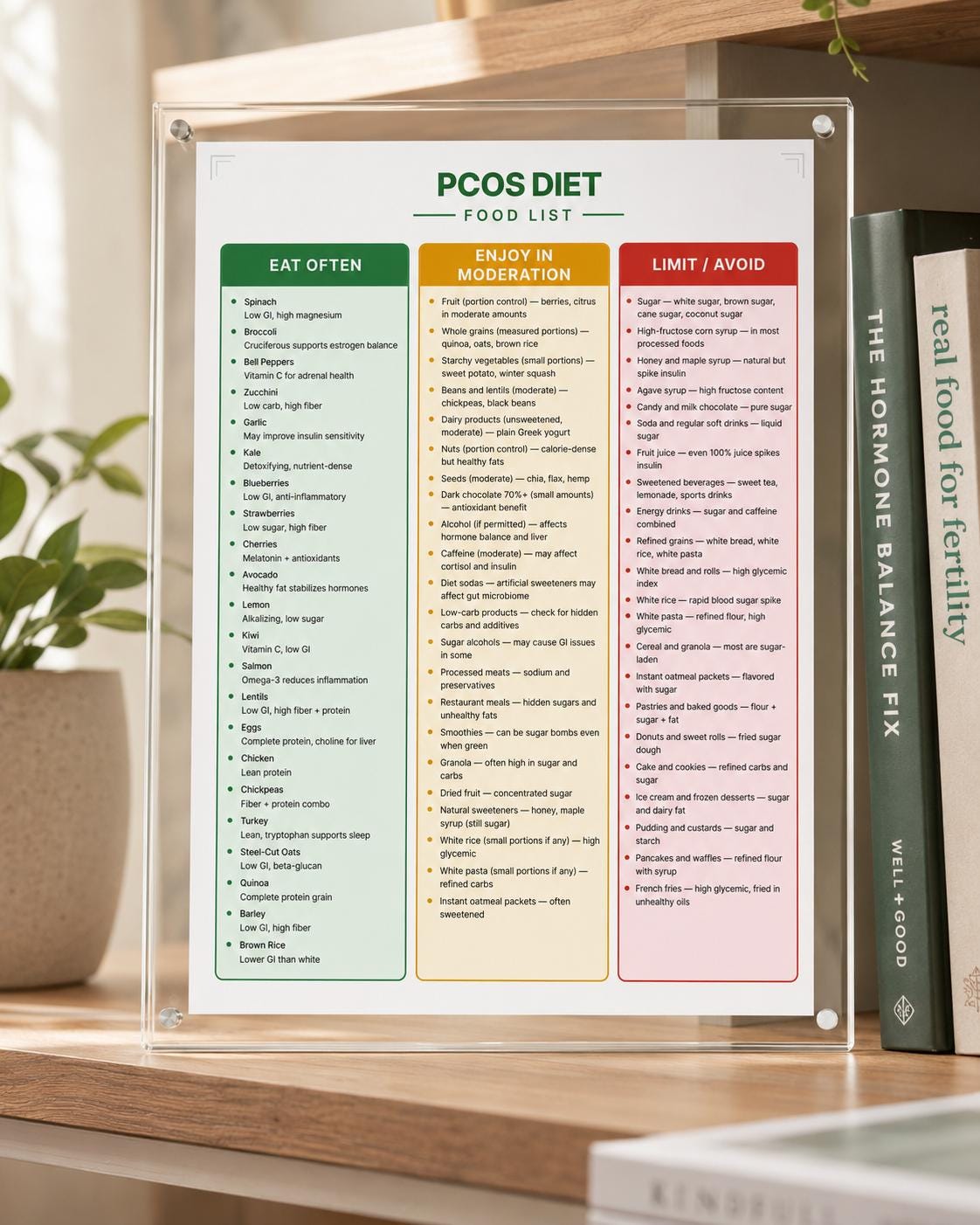 Pcod Chart PCOS Diet Chart | Printable Food List | Digital Download - Etsy