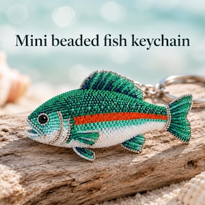 Mini Beaded Fish Keychain Pattern, Peyote Seed Bead Tutorial (PDF)