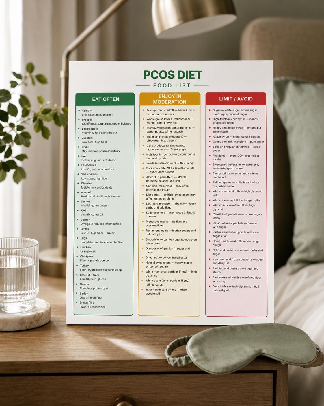 Pcod Chart PCOS Diet Chart | Printable Food List | Digital Download - Etsy