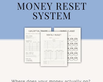 Money Reset System Budget Planner | Monthly Expense Tracker, Savings PDF (Digital Download)