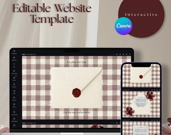Plantilla interactiva para sitio web de cartas de amor (descarga digital)