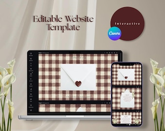 Plantilla interactiva para sitio web de cartas de amor (descarga digital)