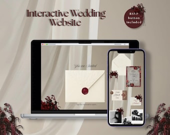 Invitación a un sitio web interactivo de bodas