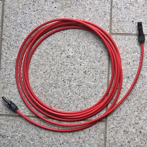 1m～50mの赤色ソーラーケーブル、6mm延長ケーブル、MC4コネクタ付き、すぐに使用可能。