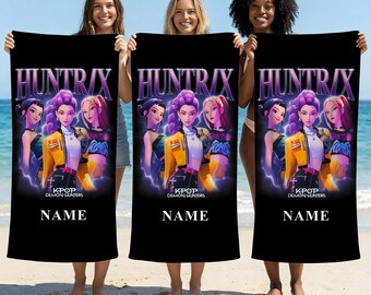 Telo mare personalizzato Kpop Demon Hunter Rumi, Telo Huntrix personalizzato, Telo Huntrix per bambini, Telo anime Demon Huntrix, Regalo per figlia