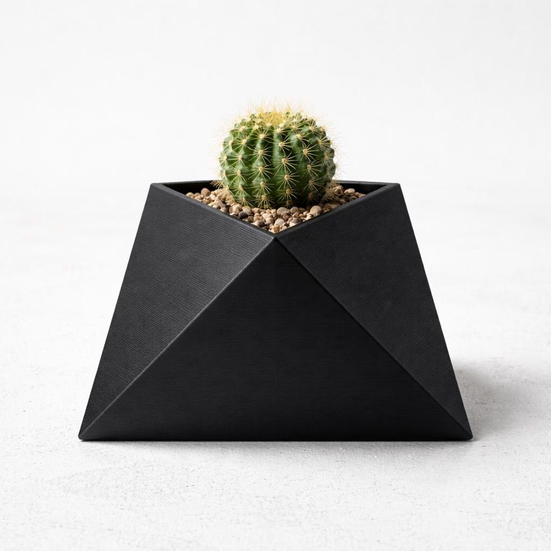 Triangular Pots Triangular Prism Succulent Planter - 3D Printed Geometric Planter ...