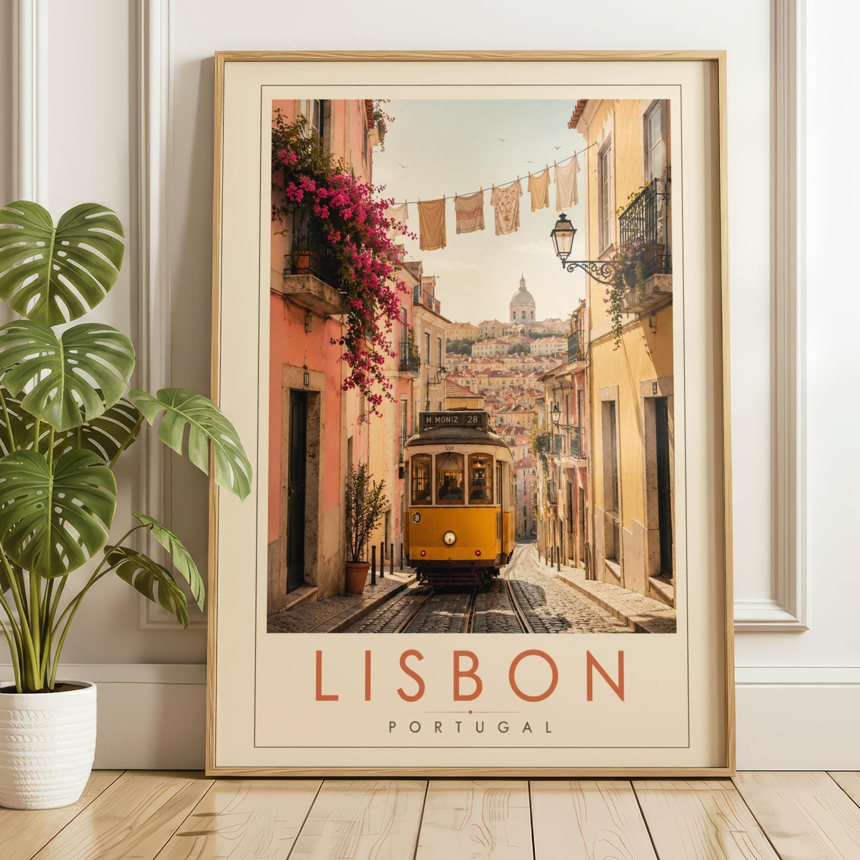 Lisbon Tram Poster, Lisbon Portugal Wall Art, Vintage Travel Print ...