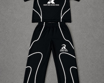 Men’s Black Sports Tracksuit Set | Gym Wear T-Shirt & Trouser Activewear