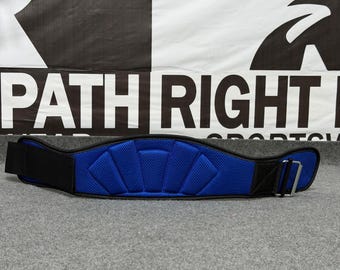 Blue Padded Weight Lifting Belt | Back Support Fitness Waist Training Tool