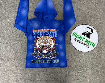 Royal Blue Tiger Graphic Hoodie – Right Path Sportswear Streetwear Pullover