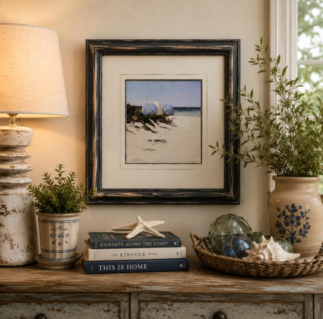 海辺の鳥たち 水彩画 シルバー額縁 Silver Framed Ocean Prints - Etsy