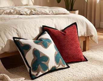 Housse de coussin décoratif moderne | Housse de coussin rouge, Housse de coussin abstraite, Housse de coussin décorative, Housse de coussin de canapé