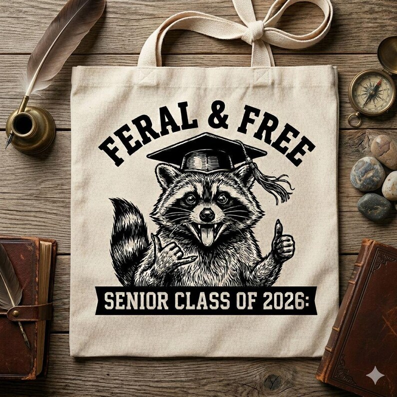 Senior Racoon Funny Raccoon Graduation PNG, Class of 2026 Senior Sublimation Design ...