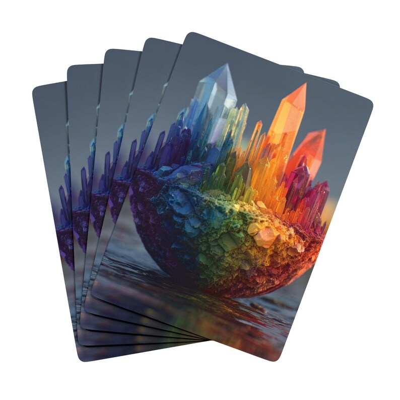 Prismatic Crystal Peaks Playing Cards, Game Night Essential, Christmas ...