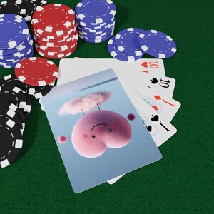 Heart Puff Cloud Playing Cards, Game Night Essential, Christmas Gift Idea, Poker Night Card Deck, Unique Card Deck, Fun Deck of Cards