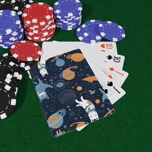 Zero-Gravity Catscape Playing Cards, Game Night Essential, Christmas Gift Idea, Poker Night Card Deck, Unique Card Deck, Fun Deck of Cards