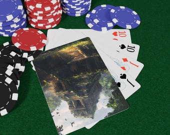 Lost Jungle Temple Playing Cards, Game Night Essential, Christmas Gift Idea, Poker Night Card Deck, Unique Card Deck, Fun Deck of Cards