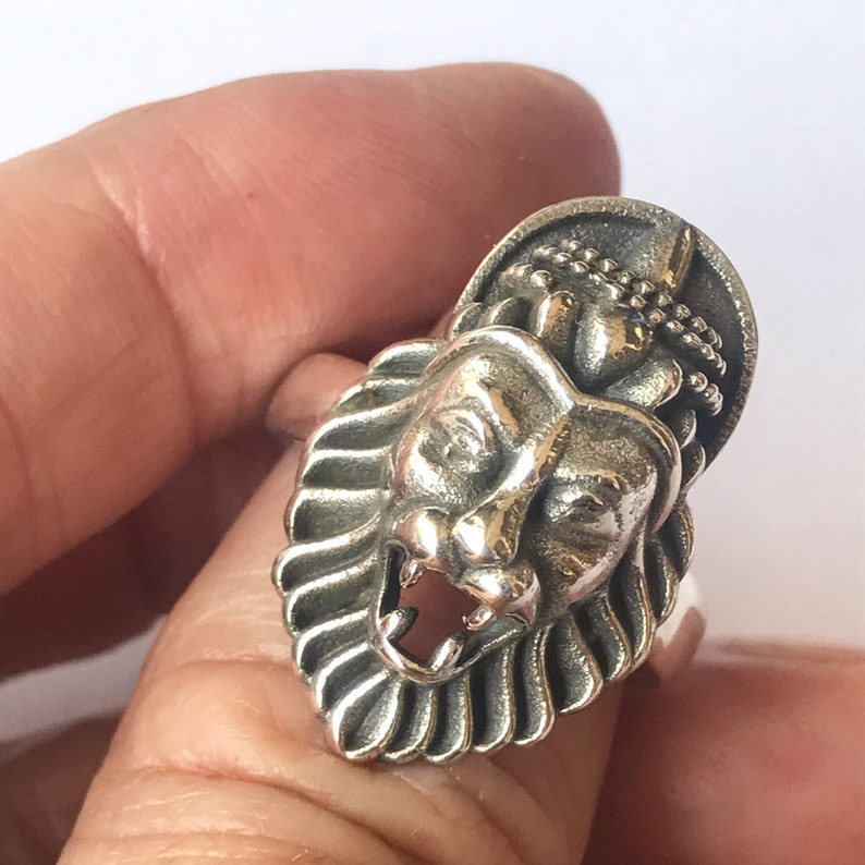 Narasimha Ring Sterling Silver Man-Lion Vishnu Adjustable image 1